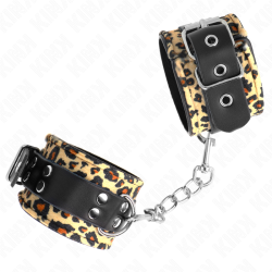 KINK MUNEQUERAS DE CUERO ESTILO LEOPARDO AJUSTABLE 18 29 CM X 55 CM 2