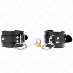 KINK MUNEQUERAS CON BLOQUEO DE CANDADO EN ANILLAS NEGRO AJUSTABLE 20 28 CM X 55 CM