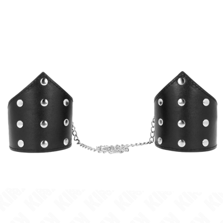 KINK MUNEQUERAS ESTILO PUNTIAGUDO NEGRO CON CADENA AJUSTABLE 17 23 CM X 85 CM