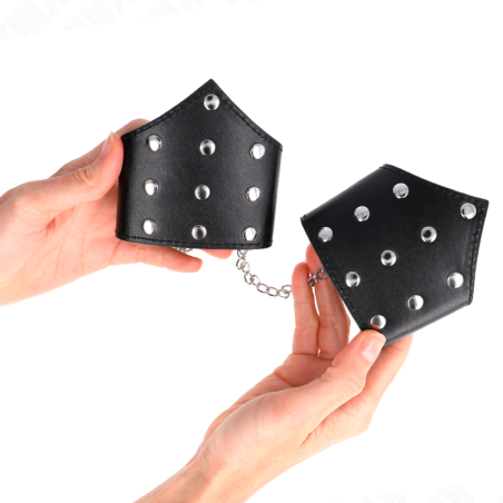 KINK MUNEQUERAS ESTILO PUNTIAGUDO NEGRO CON CADENA AJUSTABLE 17 23 CM X 85 CM