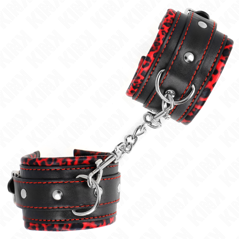 KINK MUNEQUERAS FORRADAS ROJO NEGRO AJUSTABLE 17 29 CM X 6 CM