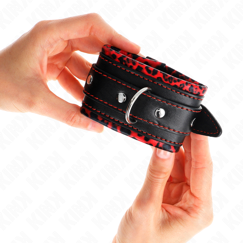 KINK MUNEQUERAS FORRADAS ROJO NEGRO AJUSTABLE 17 29 CM X 6 CM
