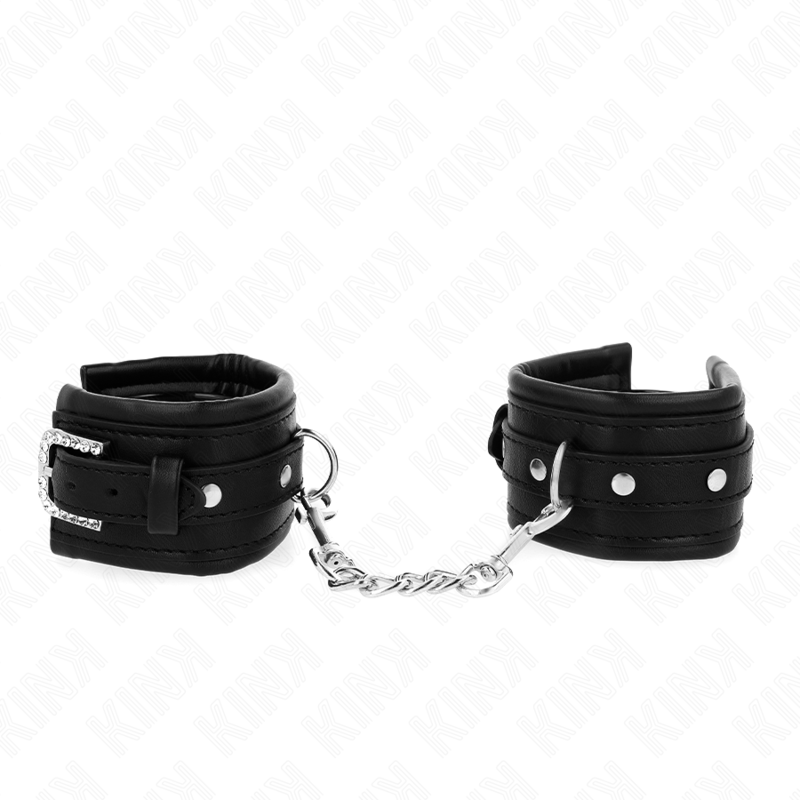 KINK MUNEQUERAS NEGRO CON HEBILLA DE DIAMANTES DE IMITACION AJUSTABLE 25 32 CM X 55 CM