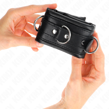 KINK MUNEQUERAS ESTILO HEAVY FORRO NEGRO AJUSTABLE 20 30 CM X 6 CM