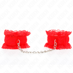 KINK MUNEQUERAS ELASTICAS DE ENCAJE ROJO