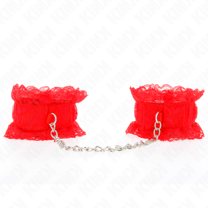 KINK MUNEQUERAS ELASTICAS DE ENCAJE ROJO