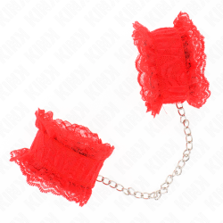 KINK MUNEQUERAS ELASTICAS DE ENCAJE ROJO 2