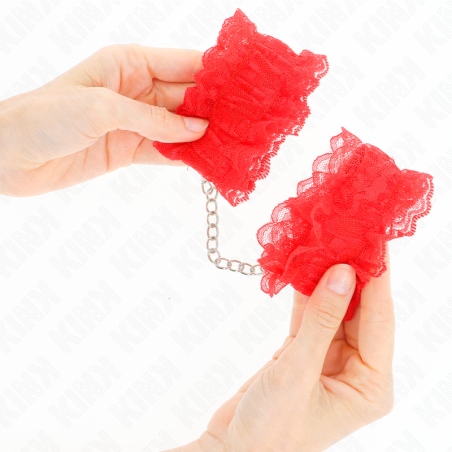 KINK MUNEQUERAS ELASTICAS DE ENCAJE ROJO