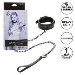 CALEXOTICS NOCTURNAL COLLAR Y CORREA CUERO AJUSTABLE NEGRO 2