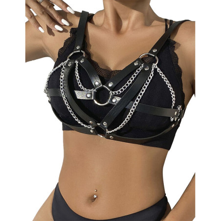 SUBBLIME 953713 CINTURON DE BONDAGE PUNK HEBILLA METAL NEGRO TALLA UNICA