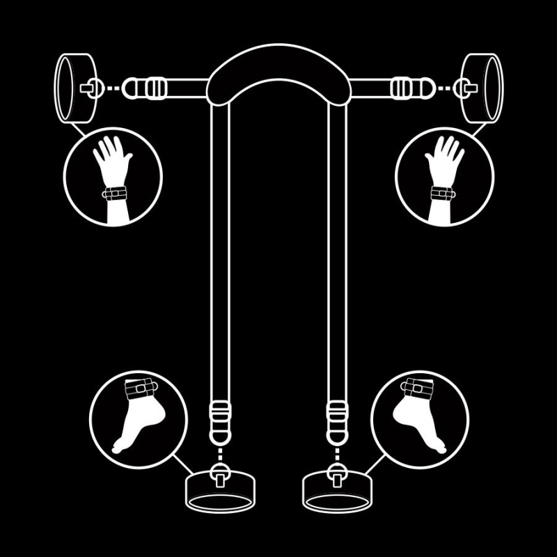 FETISH SUBMISSIVE POSICION MASTER CON 4 ESPOSAS CON FORRO DE NEOPRENO