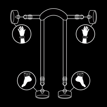 FETISH SUBMISSIVE POSICION MASTER CON 4 ESPOSAS CON FORRO DE NEOPRENO