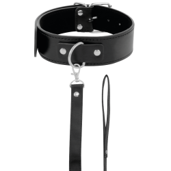 DARKNESS COLLAR DE POSTURA CON CADENA LEATHER 2