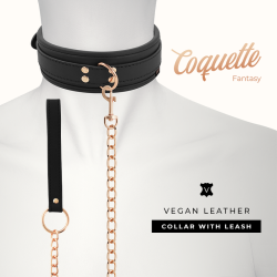 COQUETTE CHIC DESIRE FANTASY COLLAR CUERO VEGANO CON CORREA Y FORRO DE NEOPRENO 2