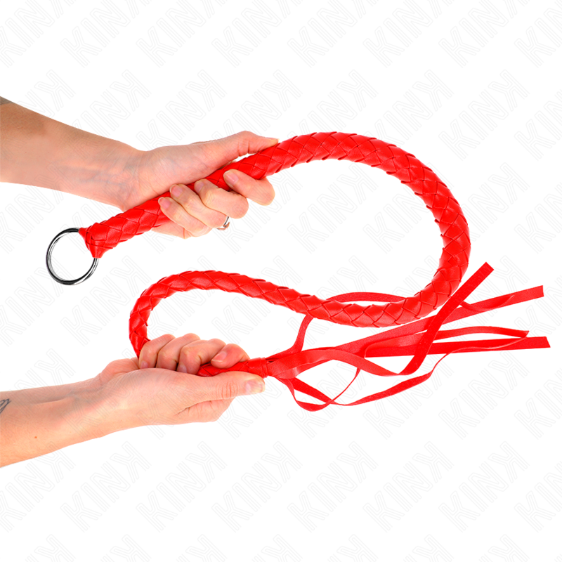 KINK LATIGO DE SERPIENTE CON ANILLO DE MANO ROJO 65 CM