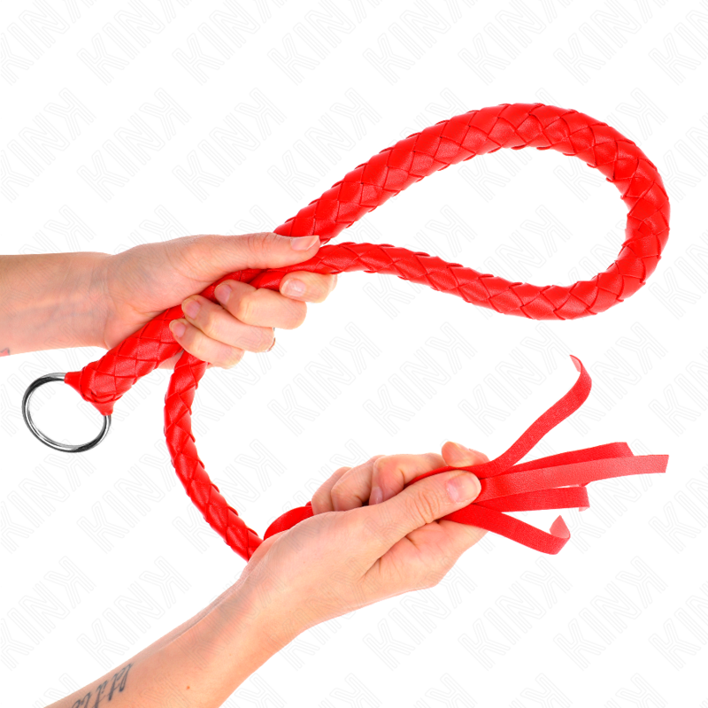 KINK LATIGO DE SERPIENTE CON ANILLO DE MANO ROJO 65 CM