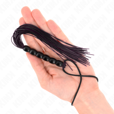 KINK MINI LATIGO DE SILICONA CON AGARRE 6 BOLAS NEGRO 26 CM