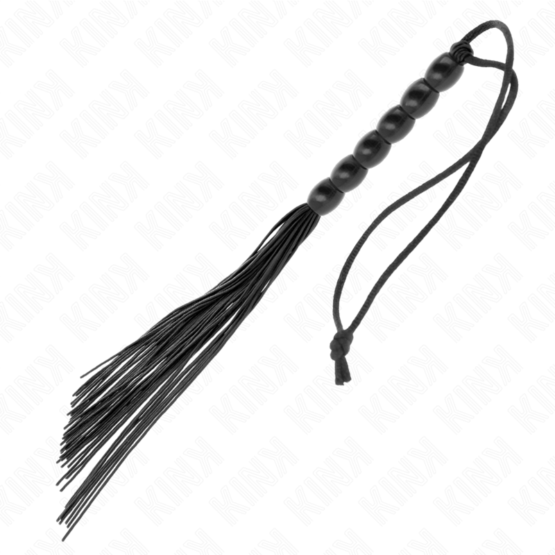 KINK MINI LATIGO DE SILICONA CON AGARRE 6 BOLAS NEGRO 26 CM