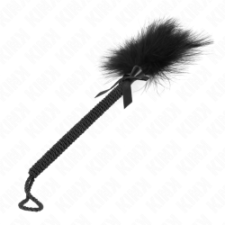 KINK MASAJEADOR DE CUERDA DE NAILON CON PLUMAS PARA COSQUILLAS Y LAZO NEGRO 25 CM 2