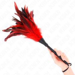 KINK PLUMAS DE POLLO PARA COSQUILLAS CON FORMA CUERNO DE CRIADA ROJO 36 CM 2
