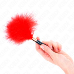 KINK PLUMAS PARA COSQUILLAS METAL DORADO ROJO 18 CM 2