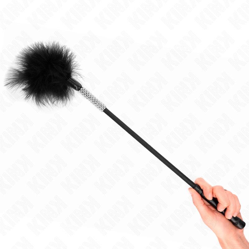 KINK PLUMAS PARA COSQUILLAS CON MANGO DE DIAMANTES DE IMITACION 50 CM