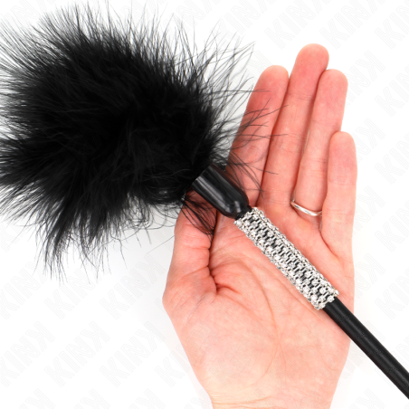 KINK PLUMAS PARA COSQUILLAS CON MANGO DE DIAMANTES DE IMITACION 50 CM