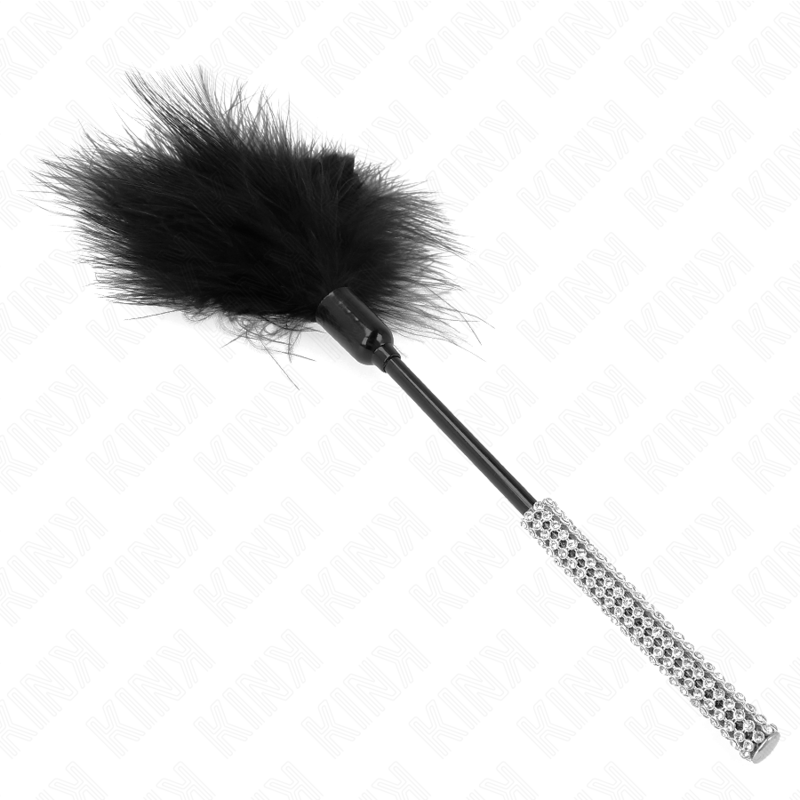 KINK PLUMAS PARA COSQUILLAS CON MANGO DE DIAMANTES DE IMITACION 27 CM