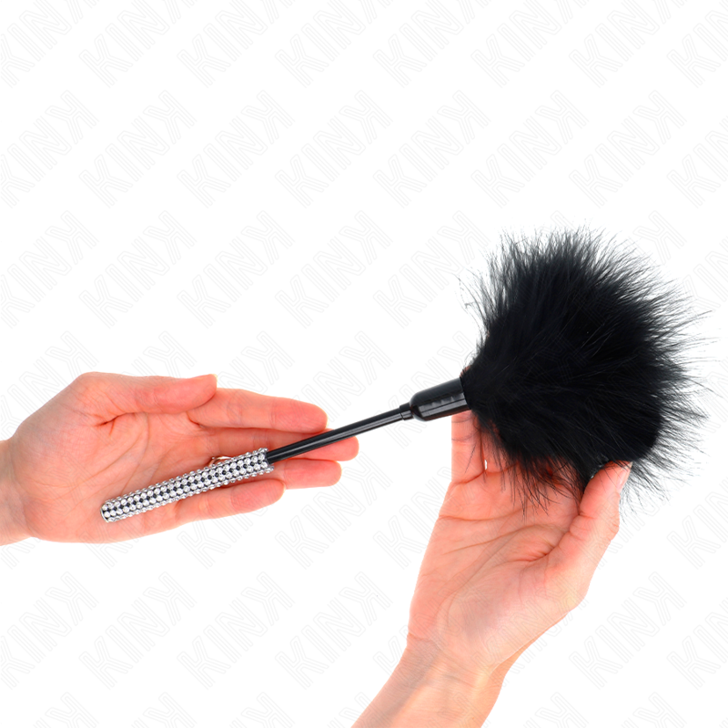 KINK PLUMAS PARA COSQUILLAS CON MANGO DE DIAMANTES DE IMITACION 27 CM