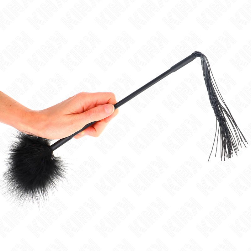 KINK LATIGO DE SILICONA CON PLUMAS PARA COSQUILLAS 47 CM