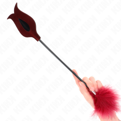 KINK PLUMAS PARA COSQUILLAS CON PALETA FORMA DE ROSA 38 CM 2