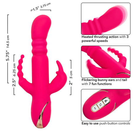 CALEXOTICS JACK FANTASY TRIPLE VIBRADOR CALENTABLE RABBIT ROSA