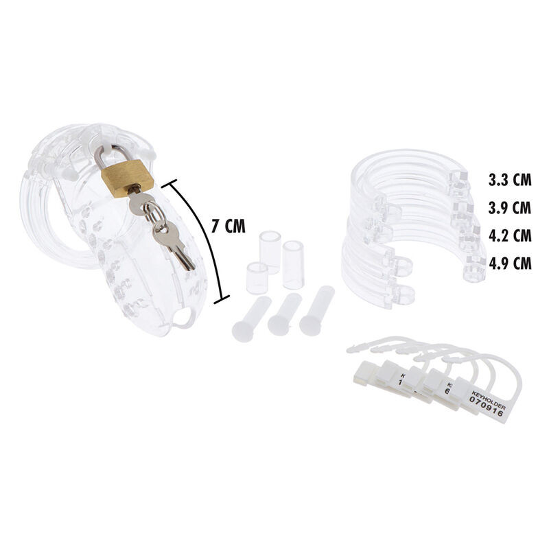 HIDDEN DESIRE EXTREME JAULA DE CASTIDAD ACRILICA AJUSTABLE TRANSPARENTE