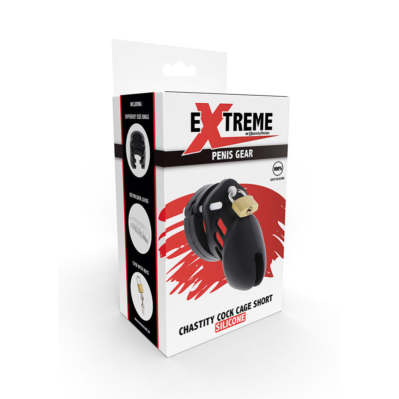 HIDDEN DESIRE EXTREME JAULA DE CASTIDAD SILICONA TALLA S NEGRO