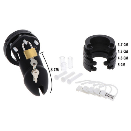 HIDDEN DESIRE EXTREME JAULA DE CASTIDAD SILICONA TALLA L NEGRO