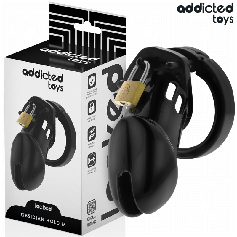 ADDICTED TOYS LOCKED OBSIDIAN HOLD JAULA PARA PENE TALLA M