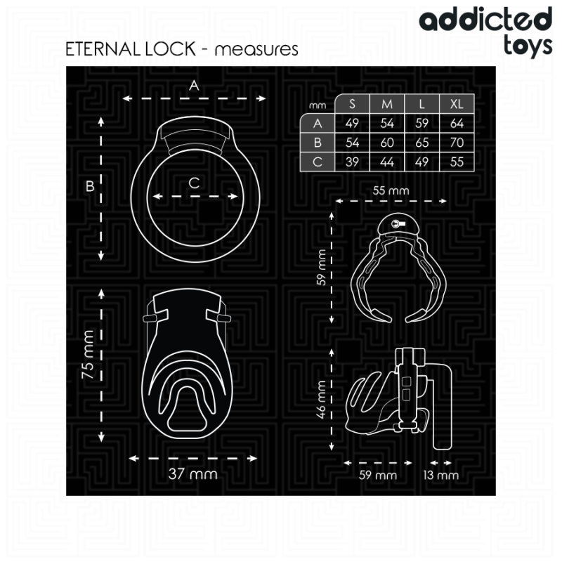 ADDICTED TOYS LOCKED ETERNAL LOCK JAULA PARA PENE 9 CM