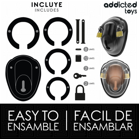 ADDICTED TOYS LOCKED KEYLESS RESTRAINT JAULA PARA PENE 115 CM