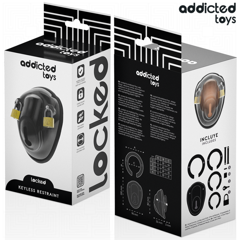 ADDICTED TOYS LOCKED KEYLESS RESTRAINT JAULA PARA PENE 115 CM