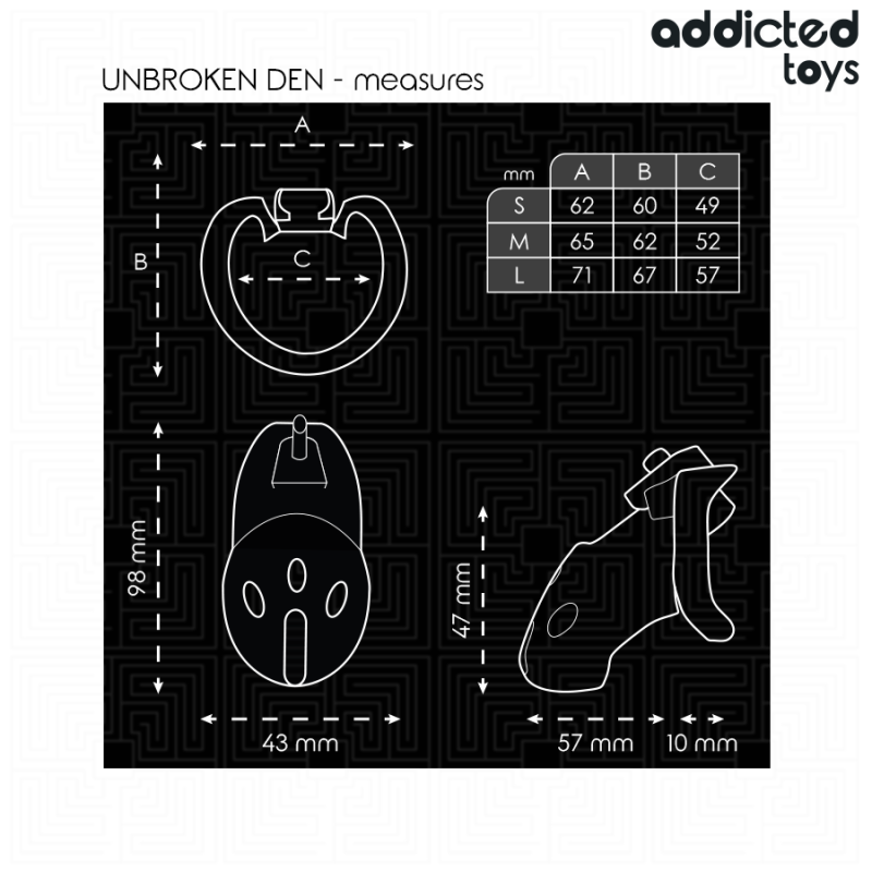 ADDICTED TOYS LOCKED UNBROKEN DEN JAULA PARA PENE 98 CM