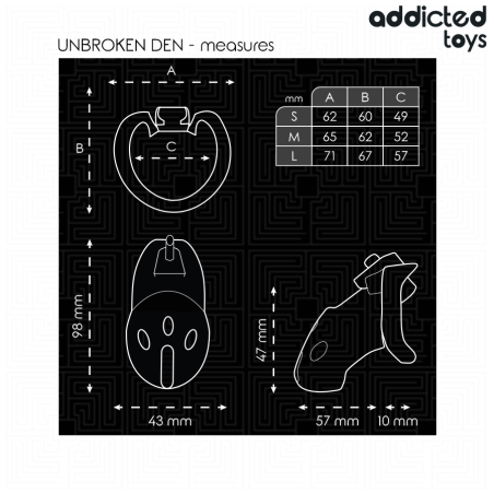 ADDICTED TOYS LOCKED UNBROKEN DEN JAULA PARA PENE 98 CM
