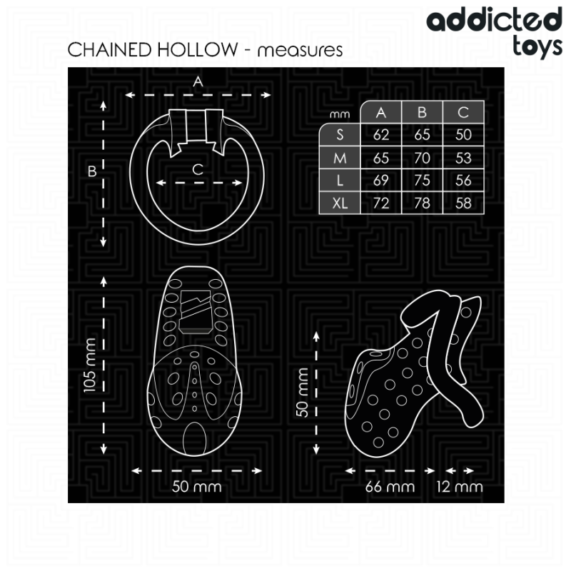 ADDICTED TOYS LOCKED CHAINED HOLLOW JAULA PARA PENE 105 CM