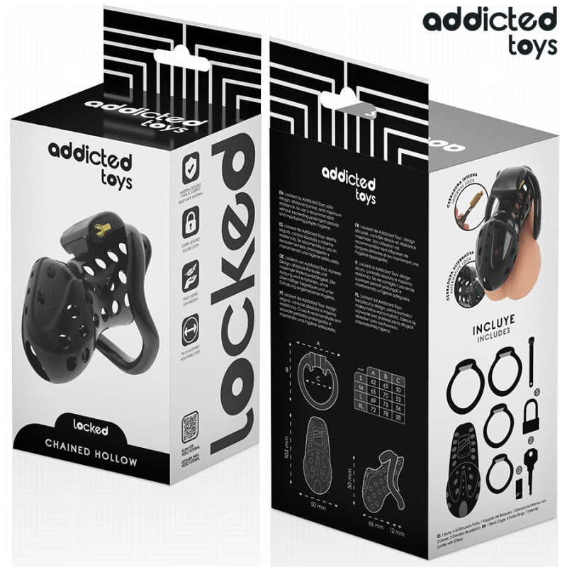 ADDICTED TOYS LOCKED CHAINED HOLLOW JAULA PARA PENE 105 CM
