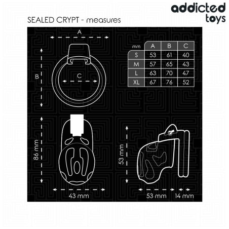 ADDICTED TOYS LOCKED SEALED CRYPT JAULA PARA PENE 8 CM