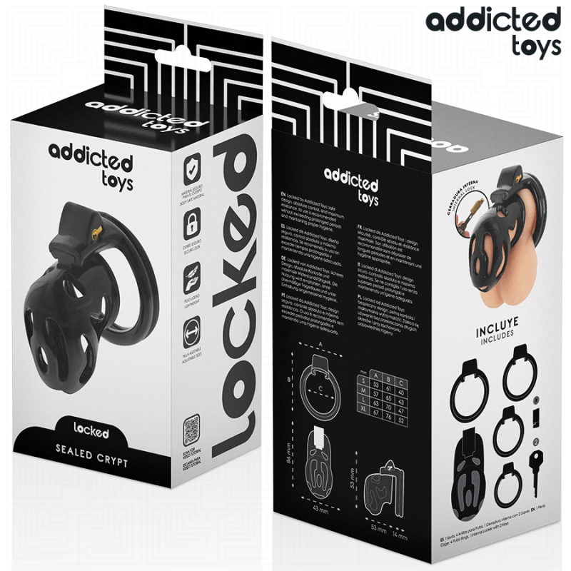 ADDICTED TOYS LOCKED SEALED CRYPT JAULA PARA PENE 8 CM