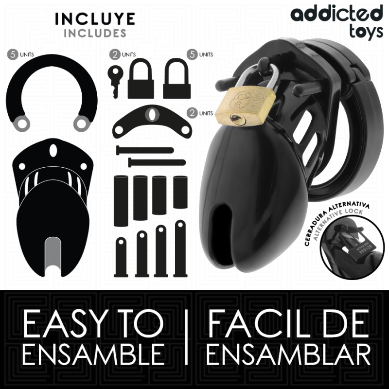 ADDICTED TOYS LOCKED OBSIDIAN HOLD JAULA PARA PENE TALLA S