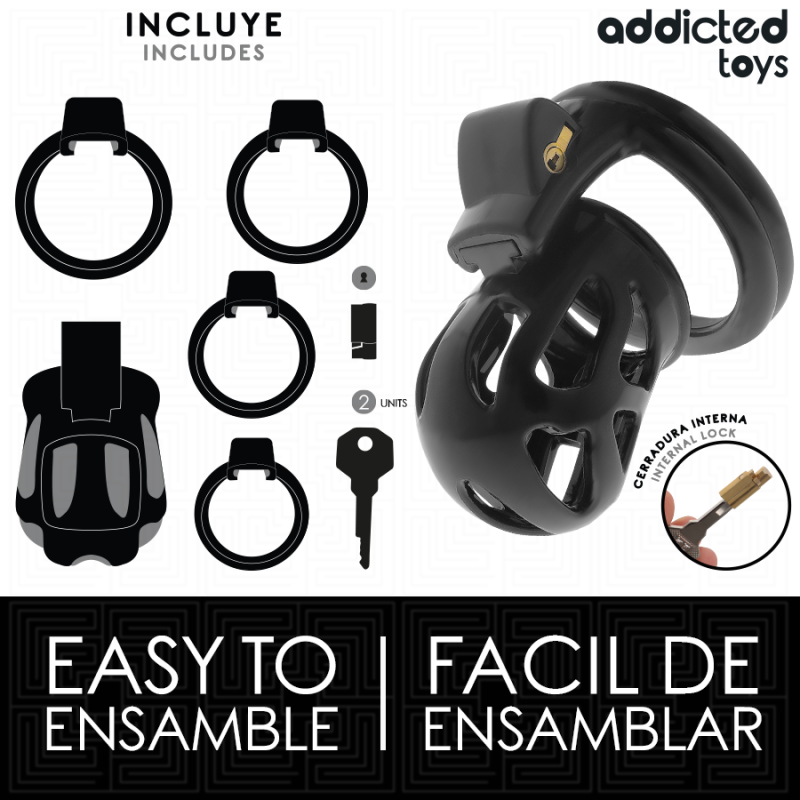ADDICTED TOYS LOCKED SILENT KEEP JAULA PARA PENE 75 CM