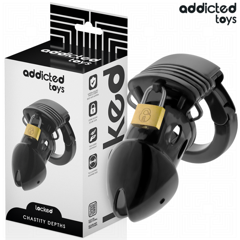 ADDICTED TOYS LOCKED CHASTITY DEPTHS JAULA PARA PENE 75 CM