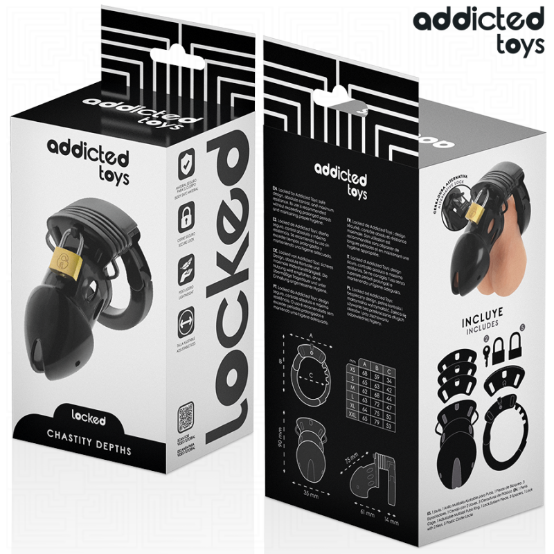 ADDICTED TOYS LOCKED CHASTITY DEPTHS JAULA PARA PENE 75 CM