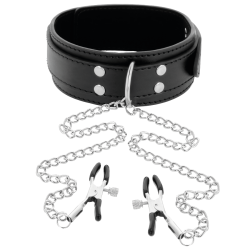 DARKNESS COLLAR CON PINZAS PARA PEZONES NEGRO 2